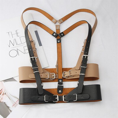 New Luxury Womens Harness Bra Lether Suspenders Fashion Bel