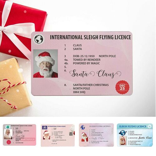 Creative Santa Claus Flight License Christmas Eve Driving Li