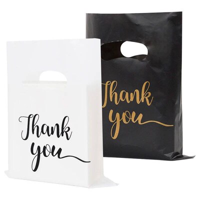 30/50/100pcs Thank You Gift Bags Plastic Candy Cookie Packag