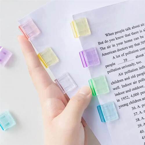 Refillable Push Binder Clips - Plastic Color Slide Clips wit