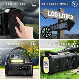 FFYY-Emergency Weather Radio Hand-Cranked Solar Radio