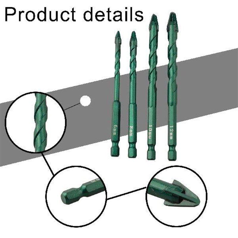 Green Eccentric Drill Bit Concrete Drill Bit Set For Tile - 实物图