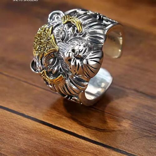 High Quality Fashion Creative Tiger Head Domineering Ring Ma