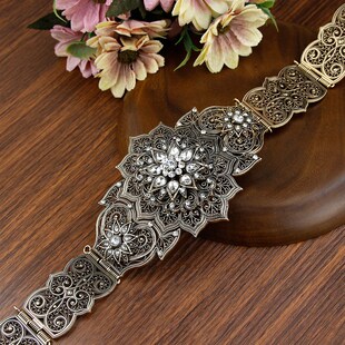 Sunspicems Gold Silver Color Moroccan Caftan Belt For Women