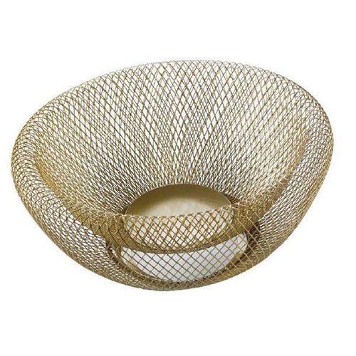 Double Wall Mesh Decorative Fruit Basket Metal Mesh Snack