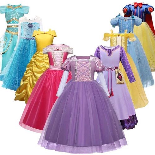 Girls Snow White Cinderella Rapunzel Elsa Bella Costume Chil