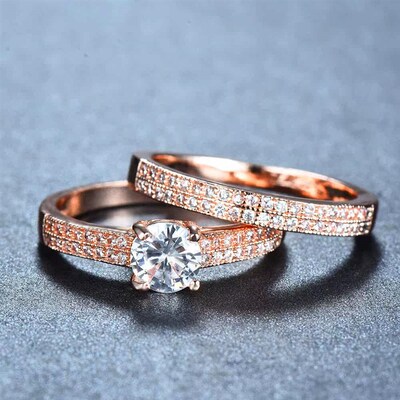 Micro Setting Set Simulated Diamond Engagement Rings Fashion