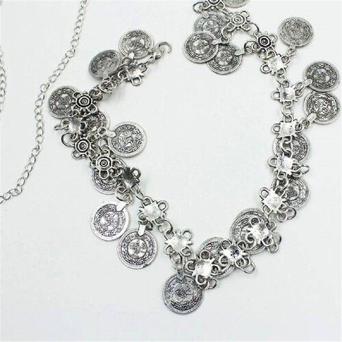 Women Layered Waist Chain Women Vintage Coin Tassel Waist