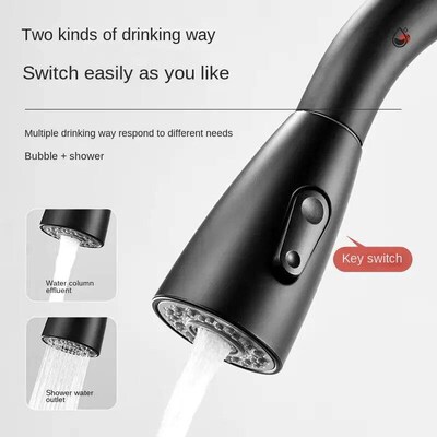 Stainless steel kitchen faucet single hole pull out spout ki