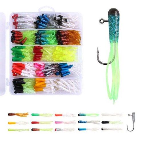 165pcs Small Soft Tube Bass Lure Bait Fishing Lure