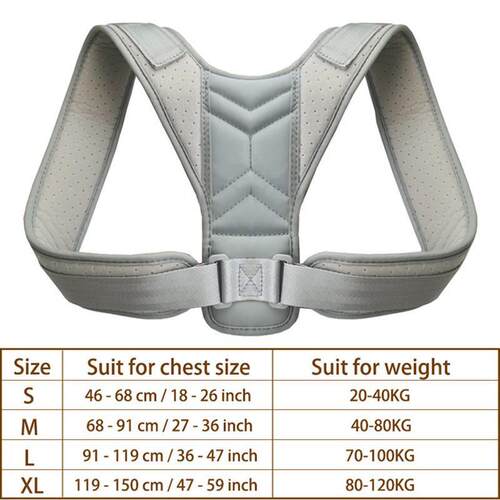 Medical Adjustable Back Posture Corrector Shoulder Support L