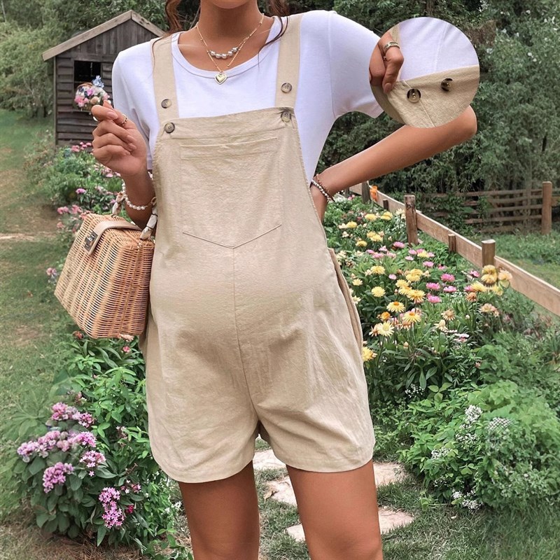 Maternity Casual Breathable Pregnant Womens Pants Five-poin - 实物图
