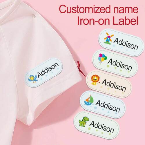 Waterproof School Labels for Kids - Iron-On Name Tags Option