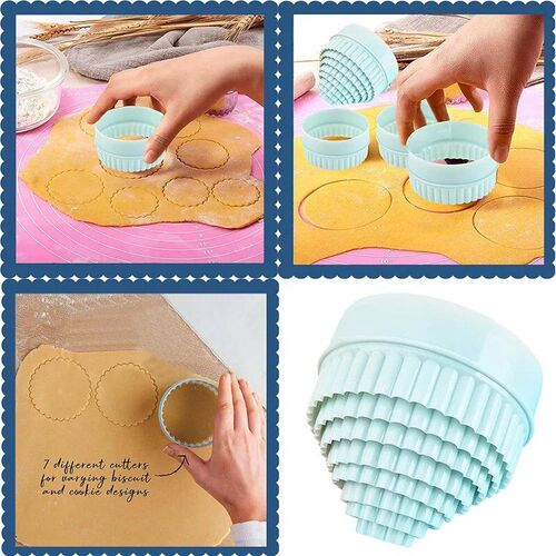 8Pcs/Set Cookie Cutters Plastic Cupcake Round Biscuit Cutter