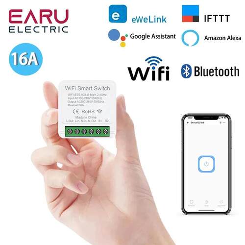 eWeLink 16A 2 Way Mini  Smart Switch Breaker Module Voice Wi