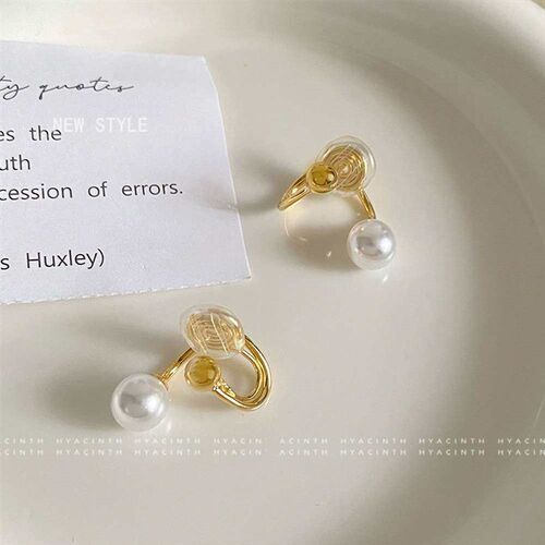 New pearl mosquito coil ear clip female light luxury no ear