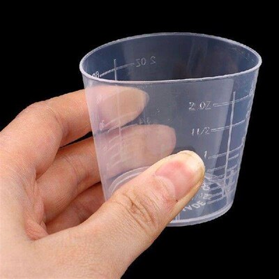 10Pcs 60ML Laboratory Plastic Graduated Measuring Cup Clear
