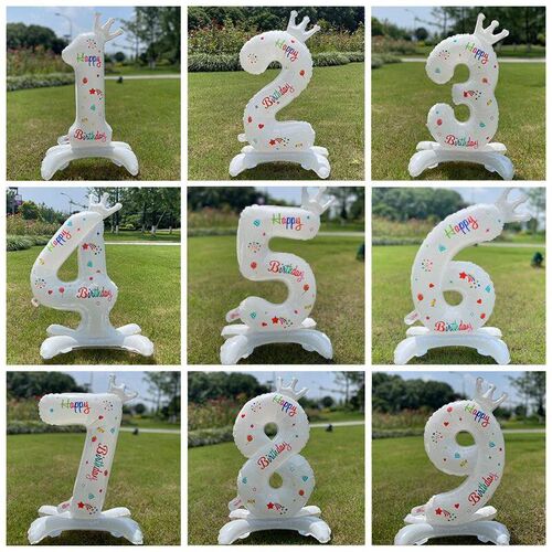 32inch White Balloons Birthday Number Balloons Outdoor Baby