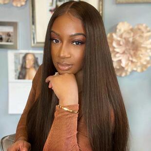 #2 #4 Brown Human Hair Bundles Coloured Straight Brazilian H