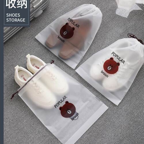 Travel bundle mouth shoe storage bag thickened transparent c