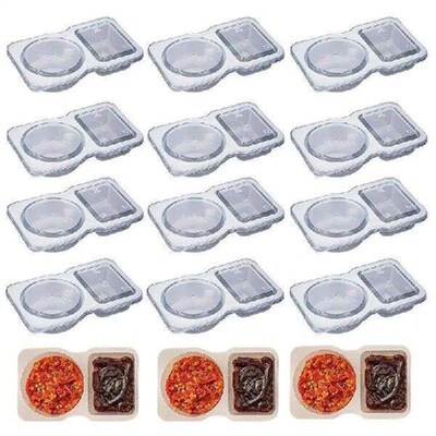 30pcs Double Compartment Seasoning Container With Lid,