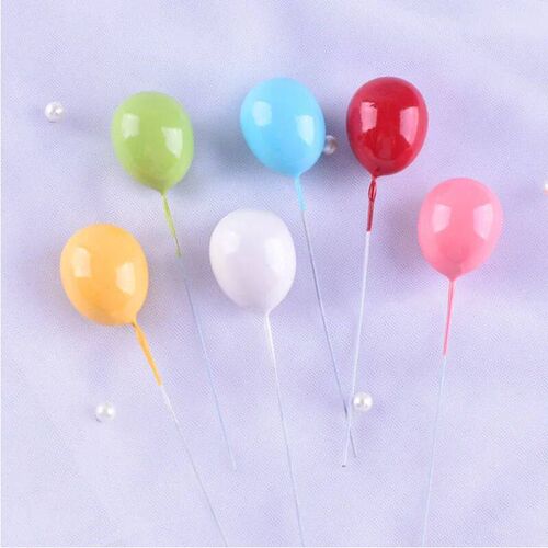 6pcs Mixed Cartoon Colors Balloon  Cake Topper  Happy Birthd