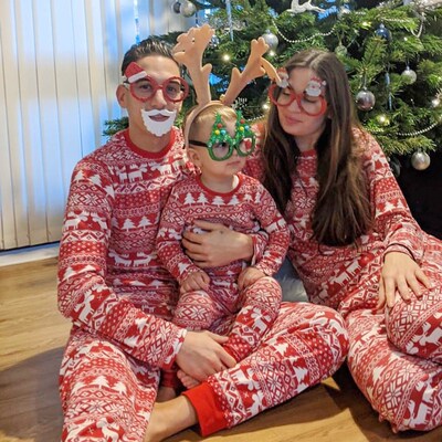 Christmas Pajamas Family Set Couple Pyjamas Plaid Sleepwear