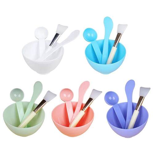 4PCS Silicone Facial Makeup Brushes with Face Mask Mixing Bo