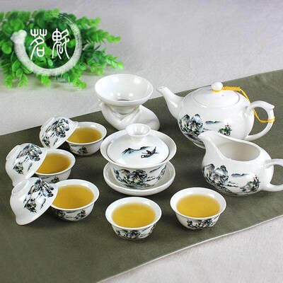 Ceramic cups Tea set Kung Fu tea White porcelain Set Chinese