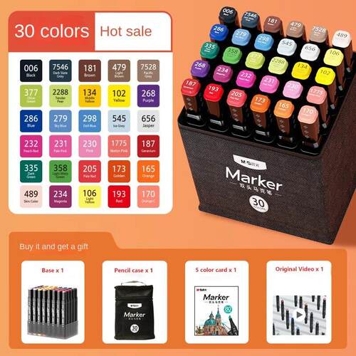30 Colors Double-Ended Alcohol-Based Quick-Drying Markers St