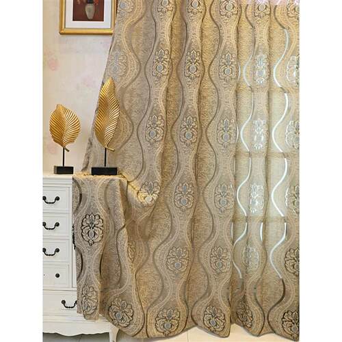European Curry Eight Wave Perforated Curta Living Room Bedro