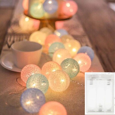 10/20/30 LEDs String Lights Cotton Thread Balls Home Decorat