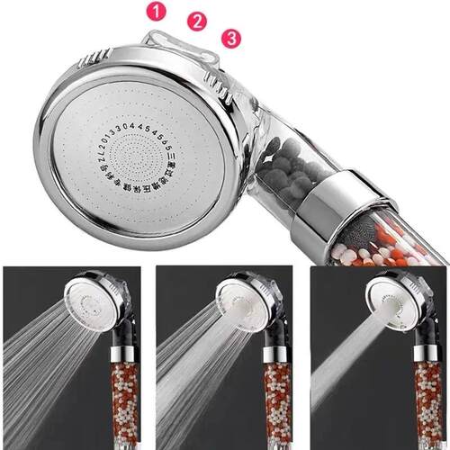 New 3 Functions High Pressure SPA Shower Head Water Saving H