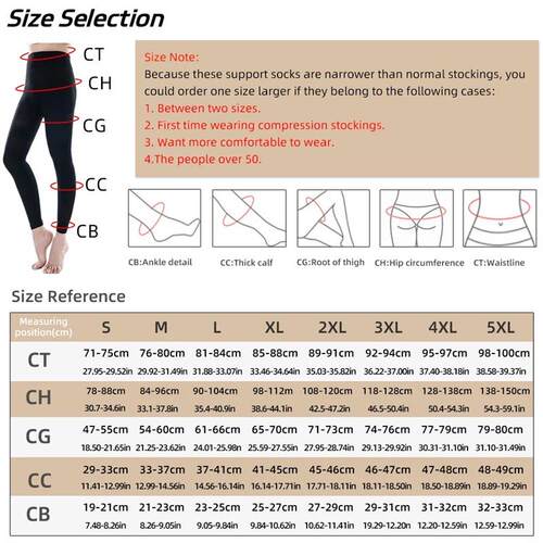20-30mmHg Women Compression Pantyhose Stockings Varicose Ve