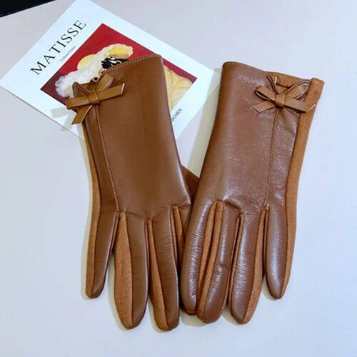 Womens Winter PU Leather Gloves Touchscreen Texting Warm Dri