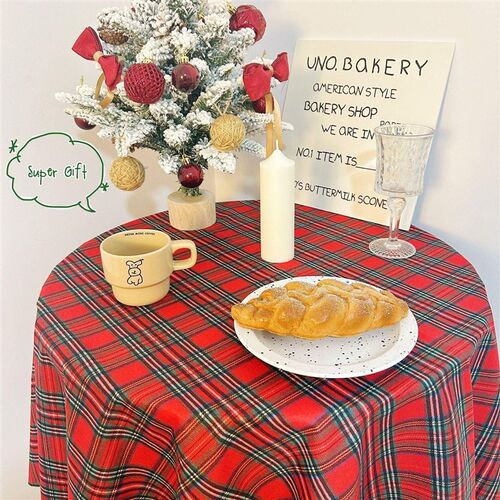Christmas tablecloth checkered dining table cloth photo clot