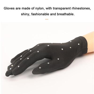 Shiny Figure Skating Wrist Gloves Breathable Mittens Windpro