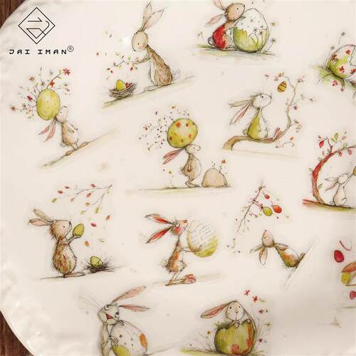 64pieces PET Easter Bunny Transparent Decoration Self-adhesi