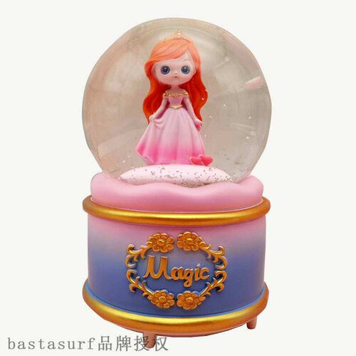 Prncess sssy crystal ball musc box glass ball floatng s