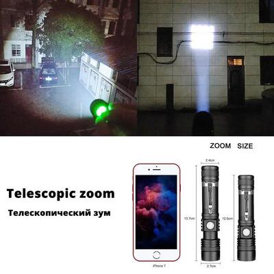 High Power Led Flashlights Zoomable Camping Torch With T6