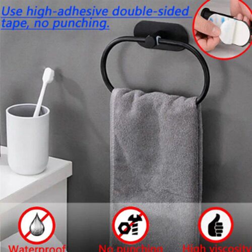 Stainless Steel Self Adhesive Towel Bar, Black Towel Bar, R