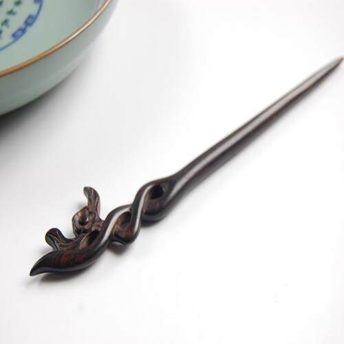New Ancient Chinese Hairpin s Carving Blackwood Simple Step