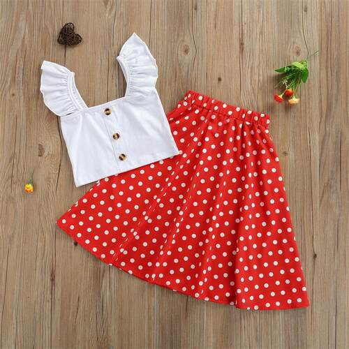 Girls Clothes Set Children Clothing Solid Color Sleeveless S