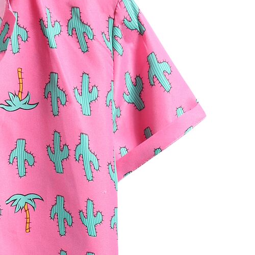 Pink Floral Hawaiian Shirt Men Chemise Homme 2023 Summer New