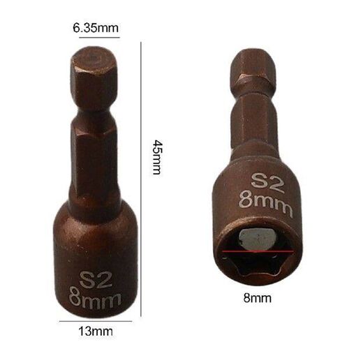 8mm *Magnetic-= Nut =-Screwdriver =-Socket *-Bit Impact-=
