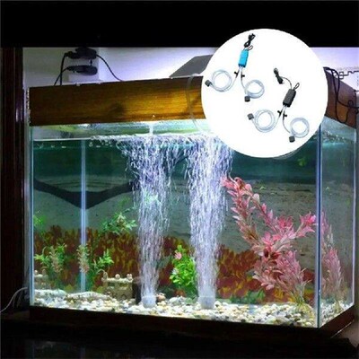 New Mini Aquarium Air Pump Silent with Air Stone Oxygen