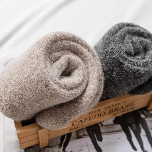 Socks Men Super Thicker Solid Sock Merino Wool Rabbit Socks