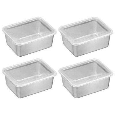 4 Pcs Crisper Fridge Organizers Refrigerator Boxes Food