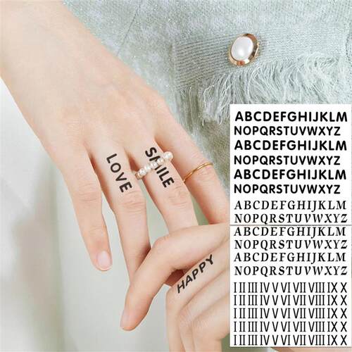 Small Roman Numerals Temporary Tattoo Small Letters Fake Tat