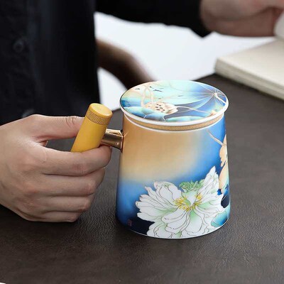Lejia Tea Water Separation Bubble Cup Office Chinese Ceramic